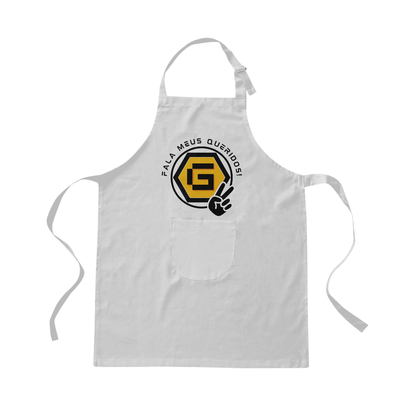 Nome do produto: Avental Fala Meus Queridos Branco Azul e Vermelho