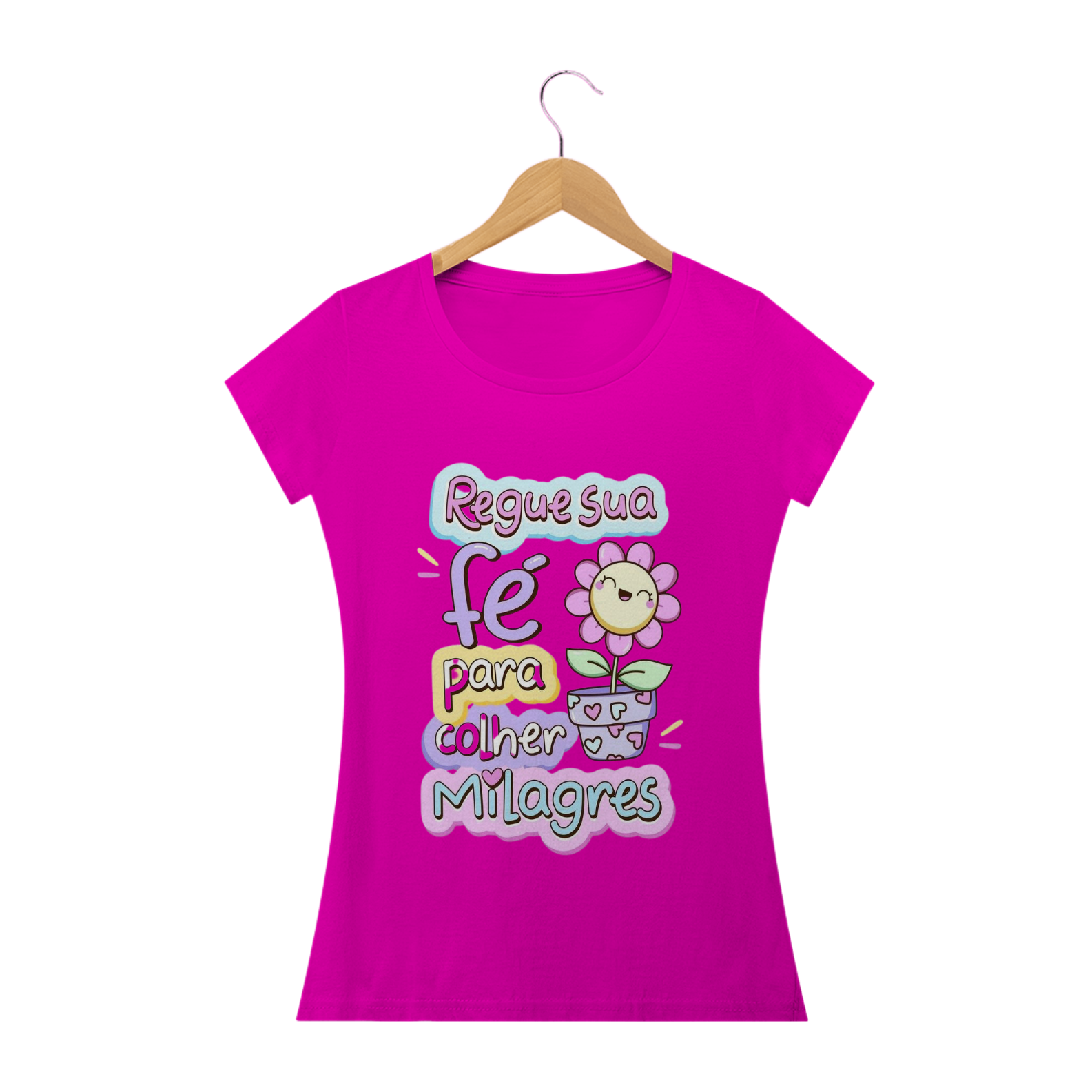 Nome do produto: BLUSA FEMININA-REGUE SUA FÉ PARA COLHER MILAGRES