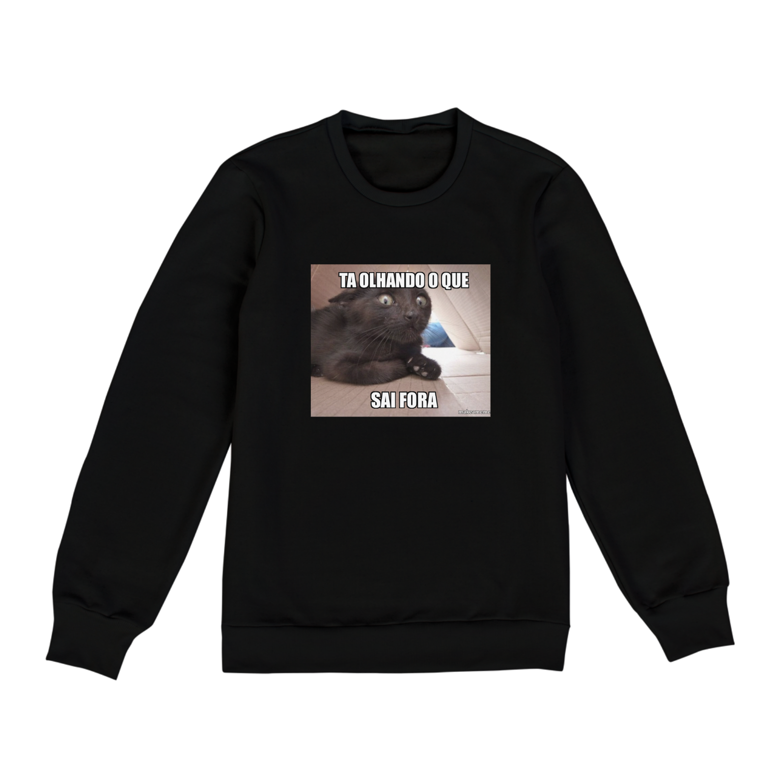 Nome do produto: Casaco sem gorro - Figura na frente - Ta olhando o que sai fora 