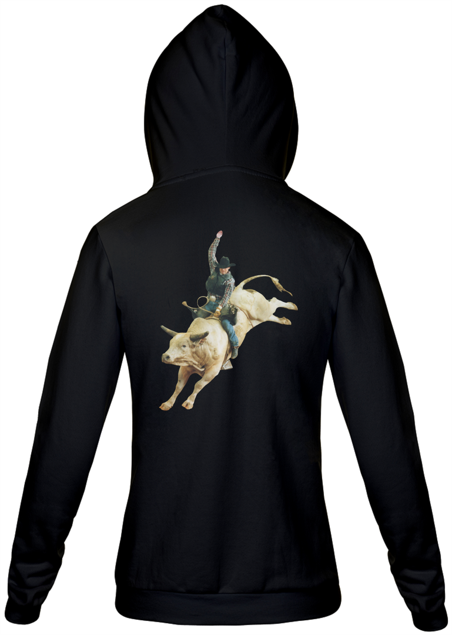 Nome do produto: Casaco com capuz - Peão no touro branco