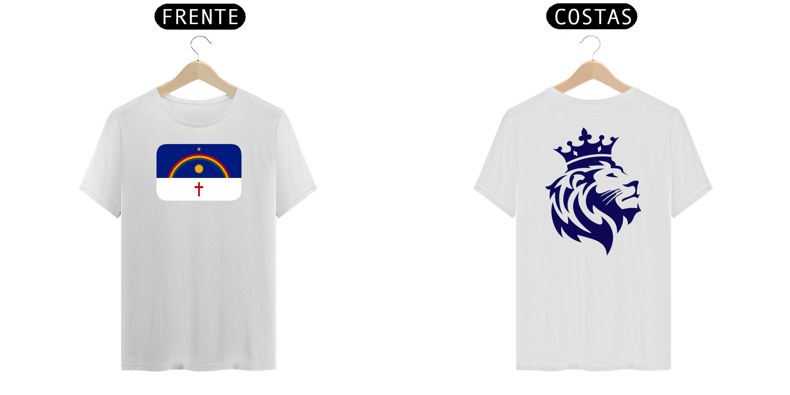 Nome do produto: BANDEIRA PERNAMBUCO FRENTE LEÃO COROADO TRAZ - CAMISETA - QUALITY
