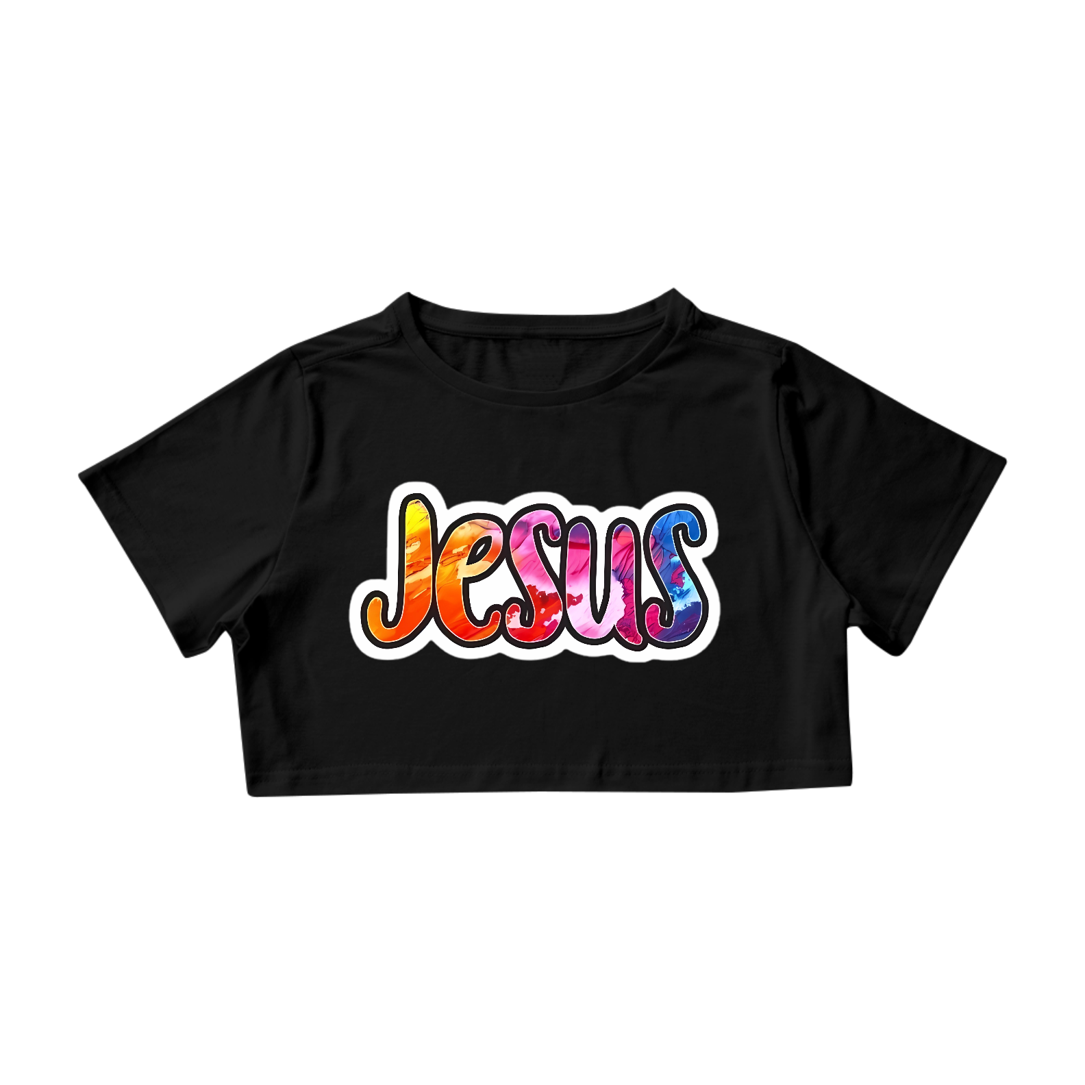 Nome do produto: JESUS COLORIDO - CAMISETA - CROPPED