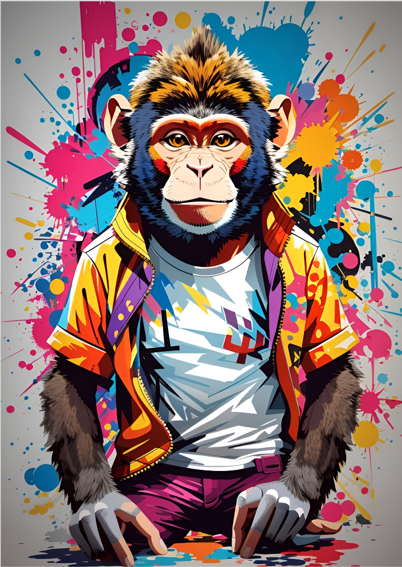 Nome do produto: Pôster macaco estiloso