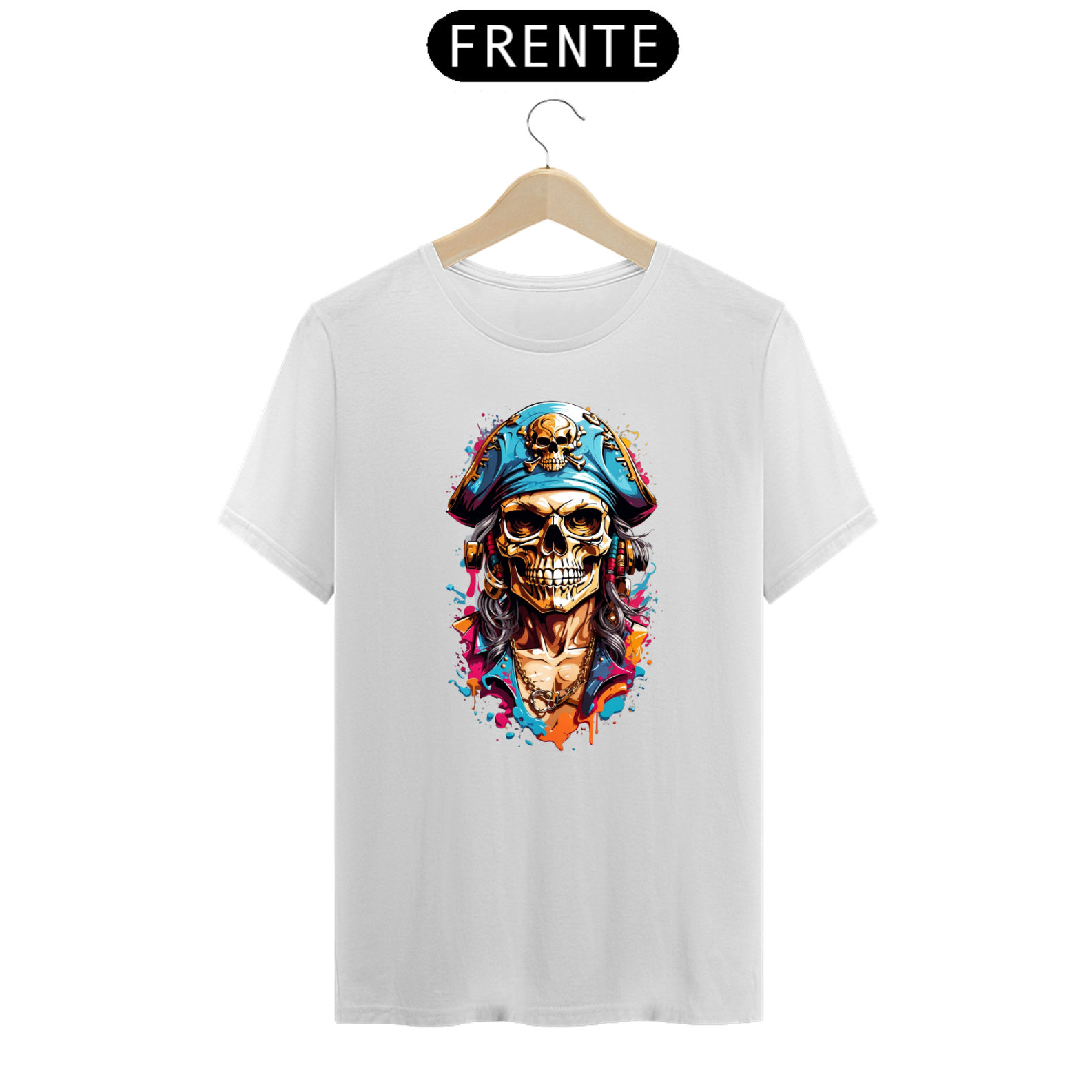 Nome do produto: Camiseta caveira pirata 