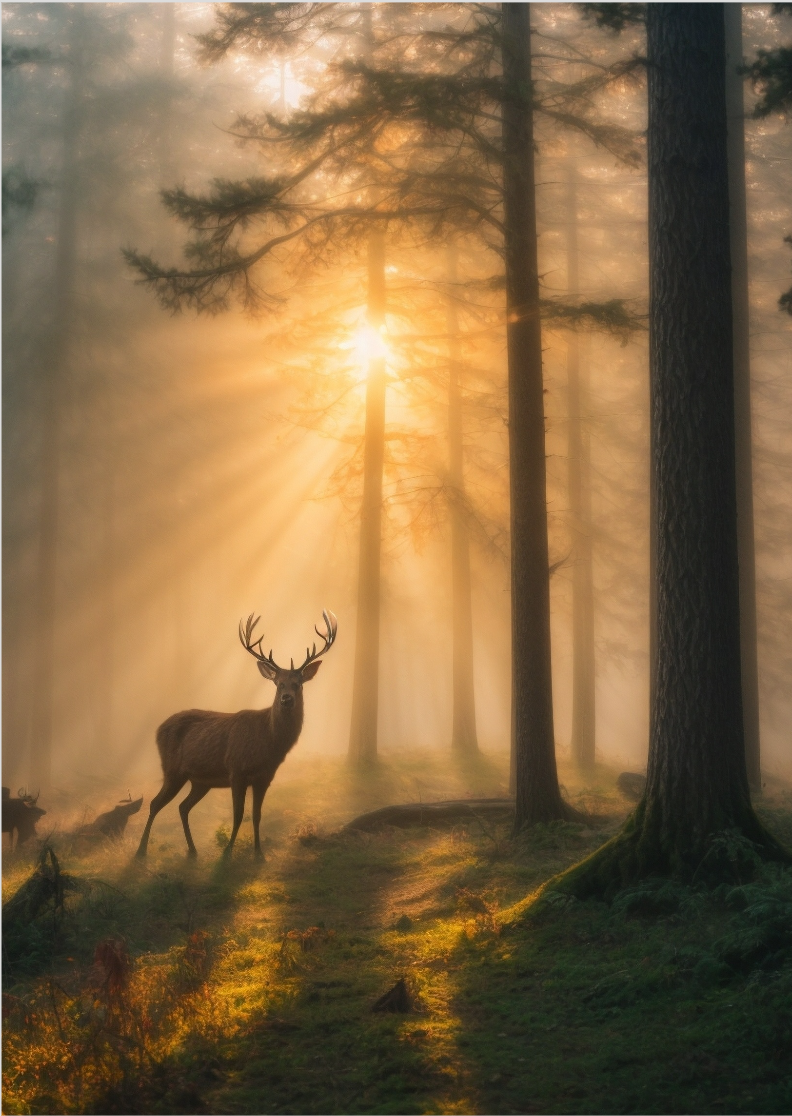 Nome do produto: Pôster veado na golden hour