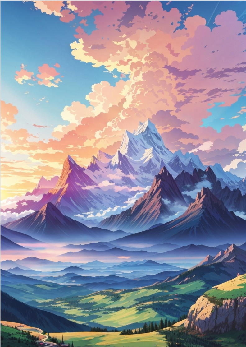 Nome do produto: Pôster paisagem montanhosa