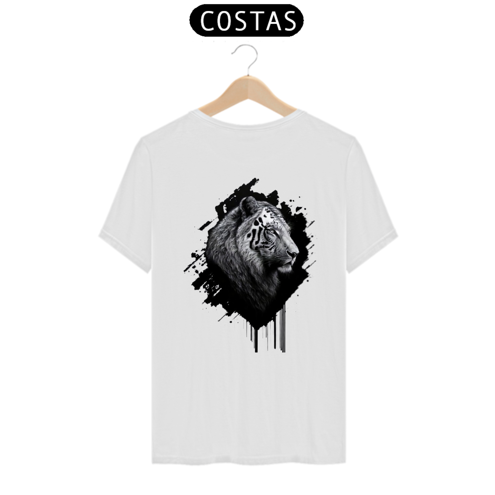 Nome do produto: Camiseta tigre P&B