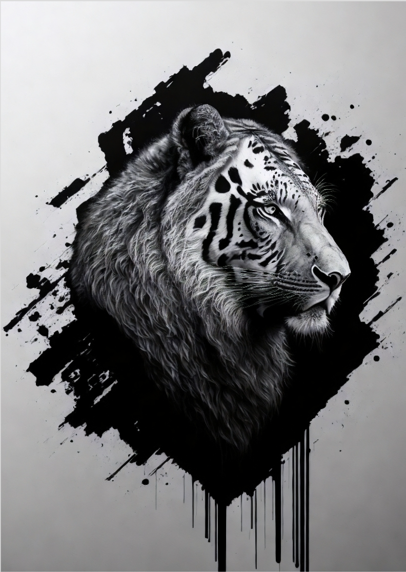 Nome do produto: Pôster tigre P&B