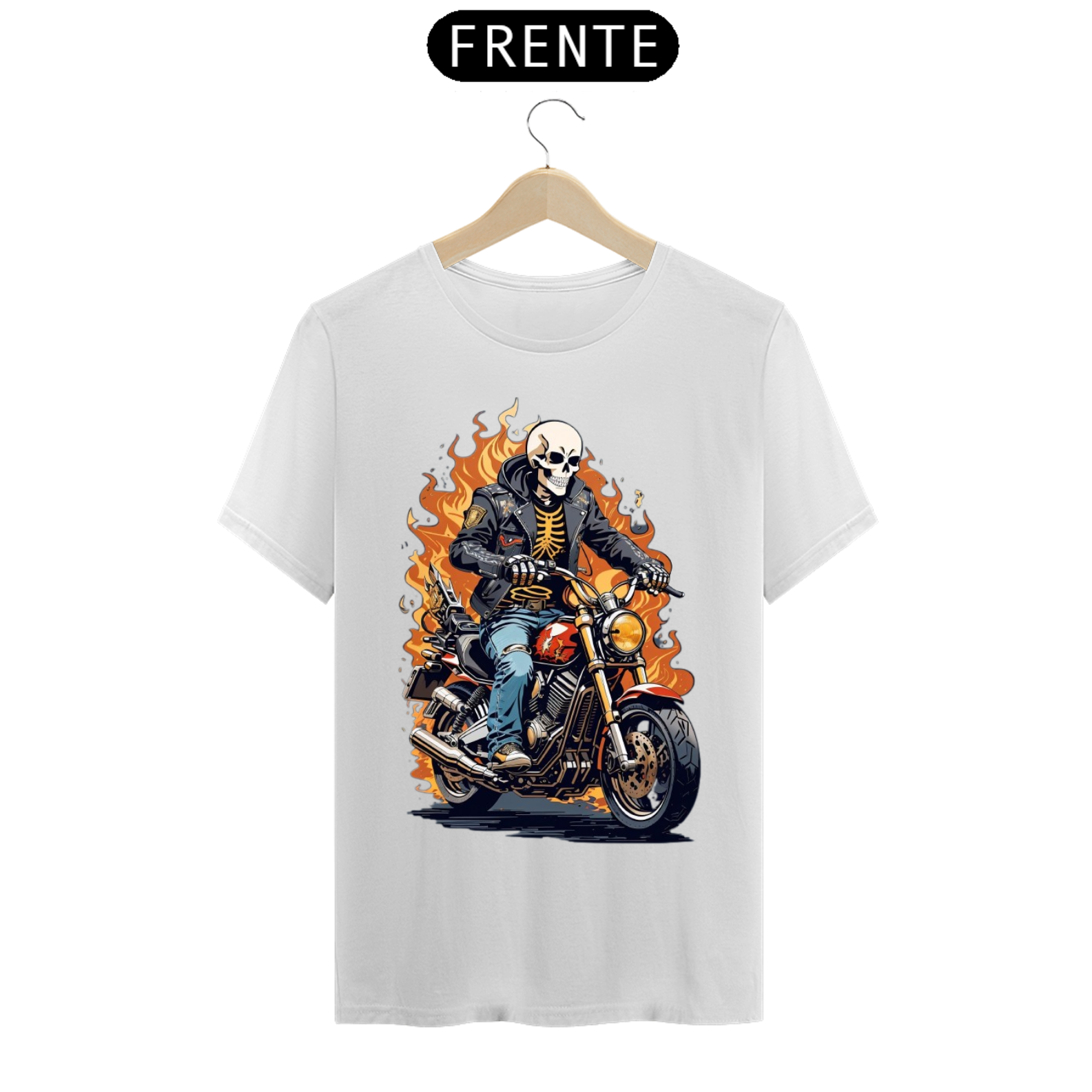 Nome do produto: Camiseta motoqueiro fantasma