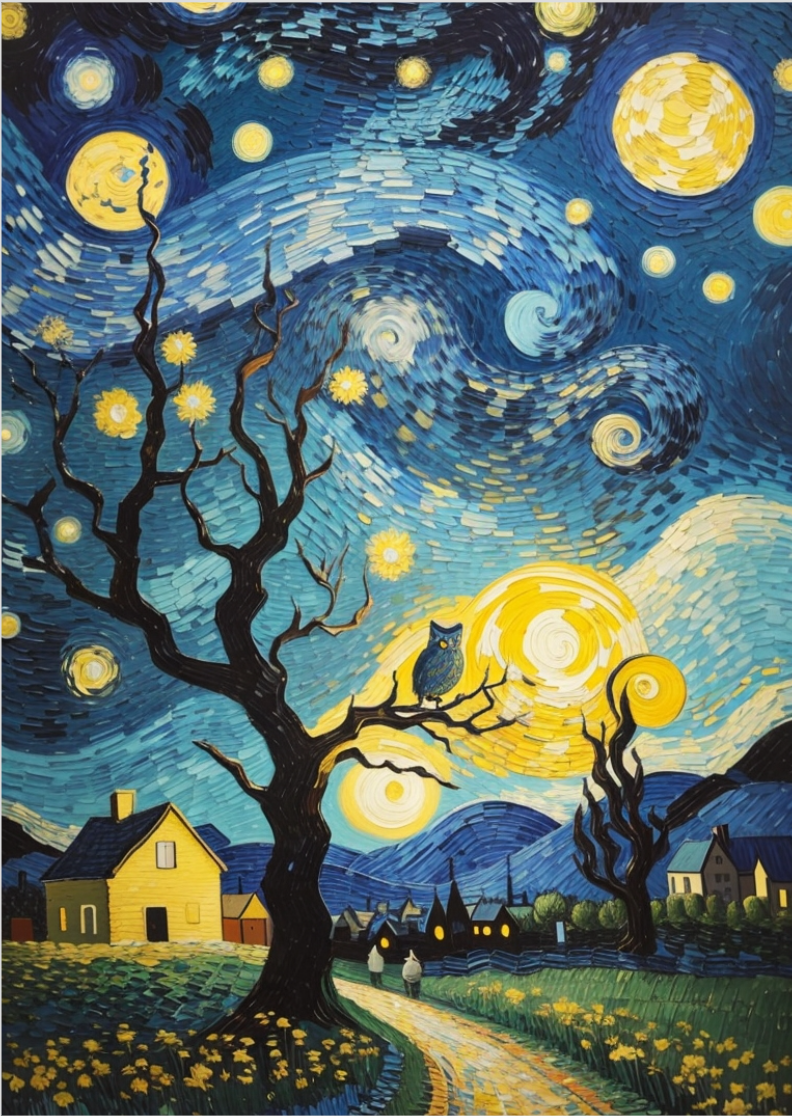 Nome do produto: Pôster Céu estrelado feliz