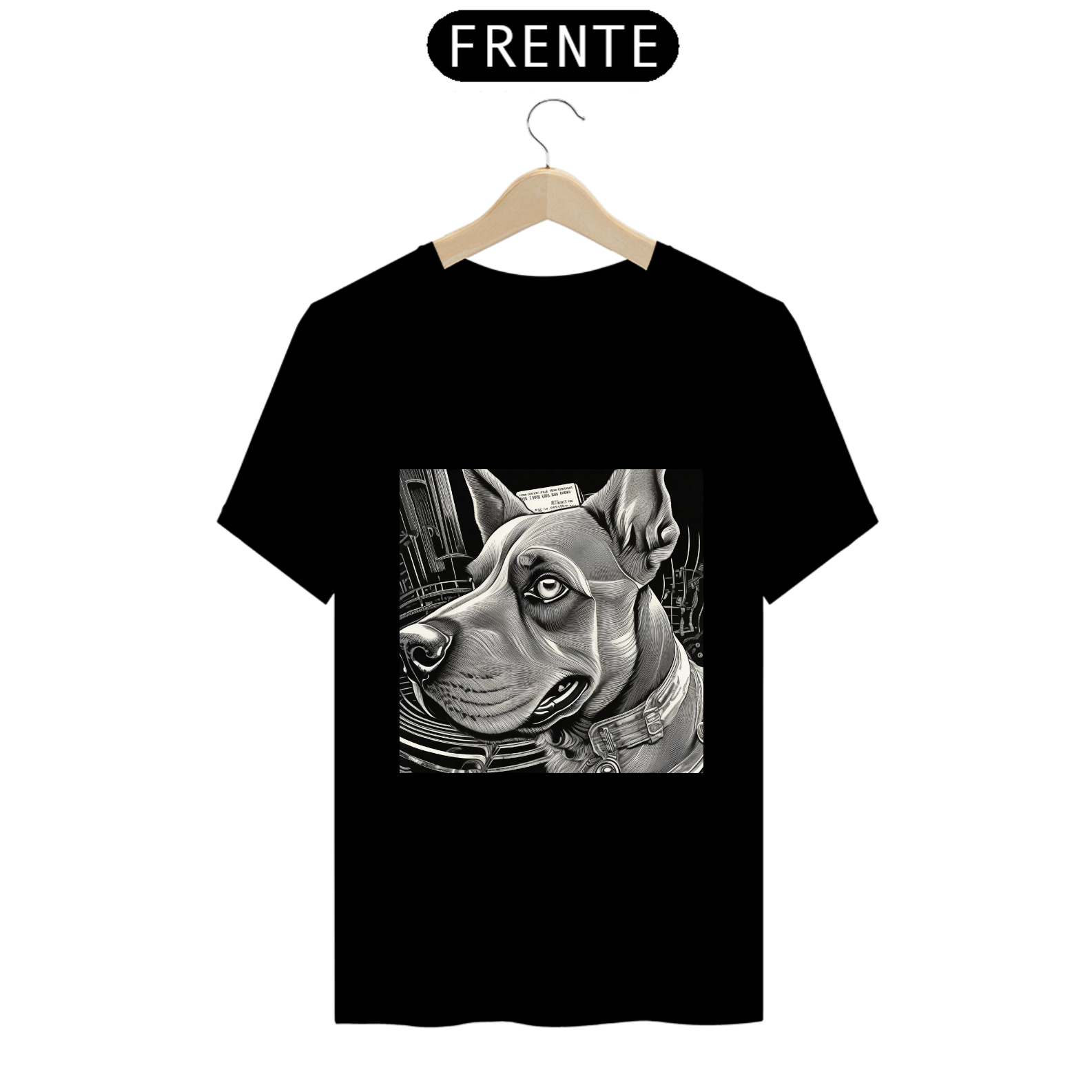 Nome do produto: Camiseta cachorro P&B