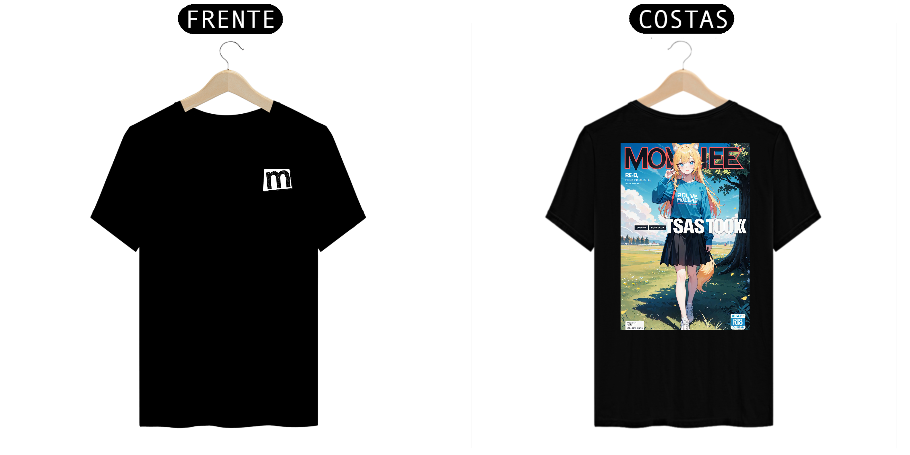 Nome do produto: Camiseta capa de anime preta