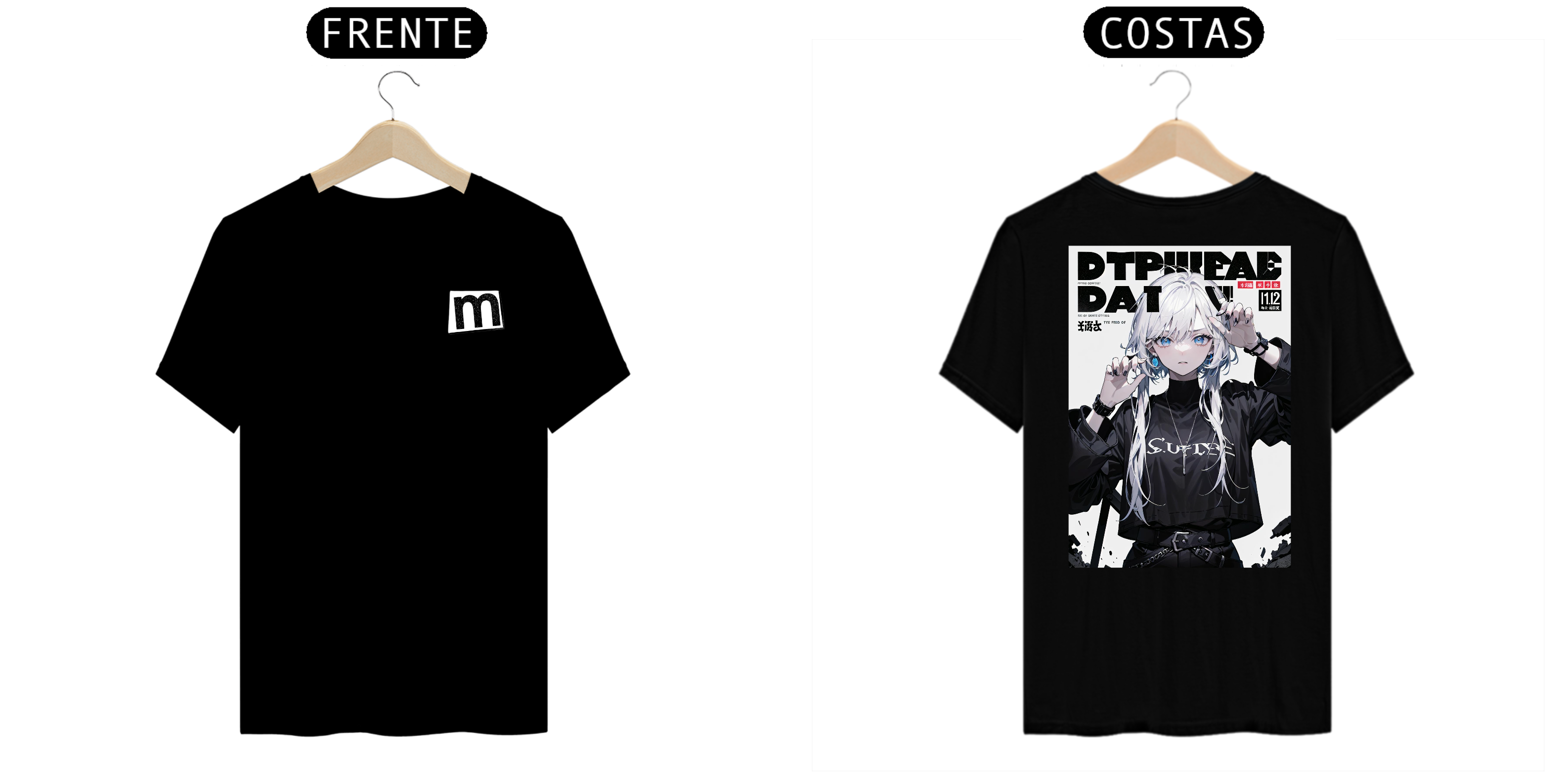 Nome do produto: Camiseta capa de anime preta