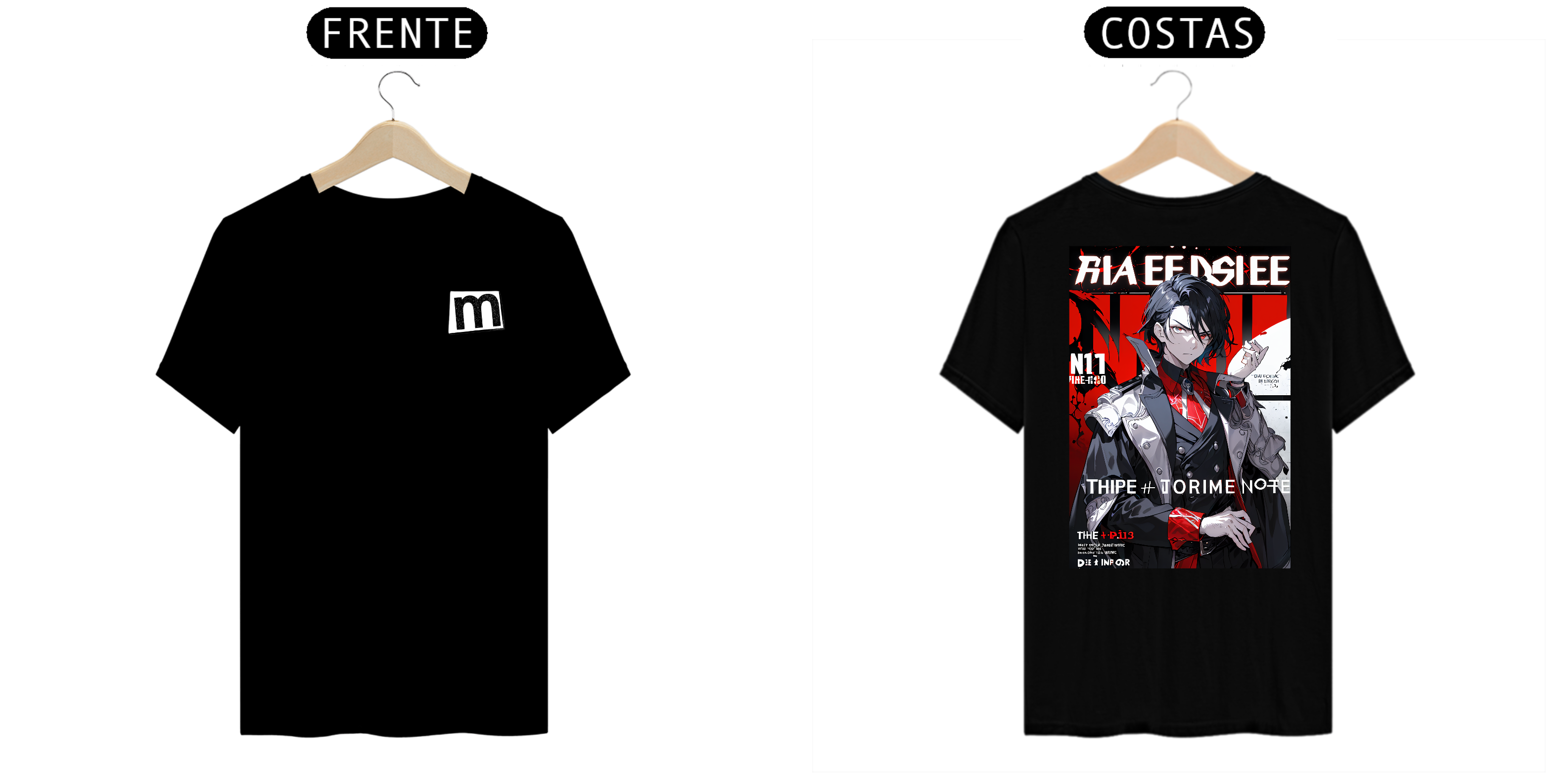 Nome do produto: Camiseta capa de anime preta