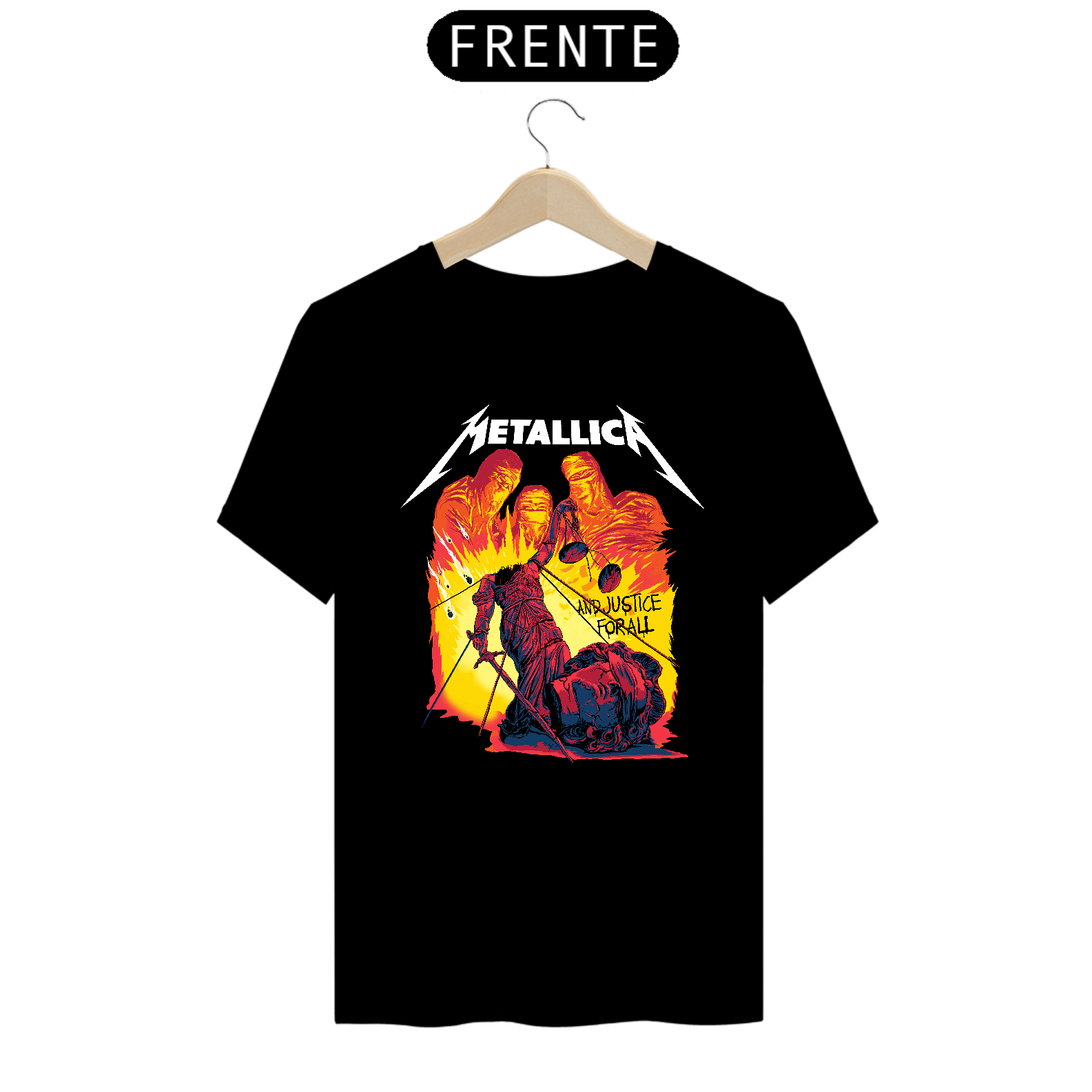 Nome do produto: Camiseta And Justice for all | Estampa Banda Metallica | Rock