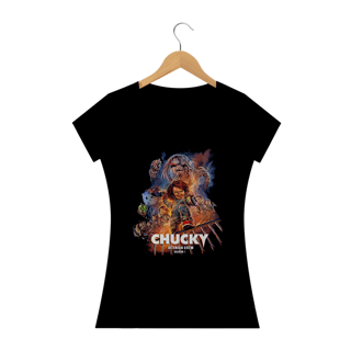Camiseta Feminina Chucky Estampa Série Terror
