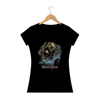Camiseta Feminina Ghostaface Pânico Filme Terror Estampa Exclusiva
