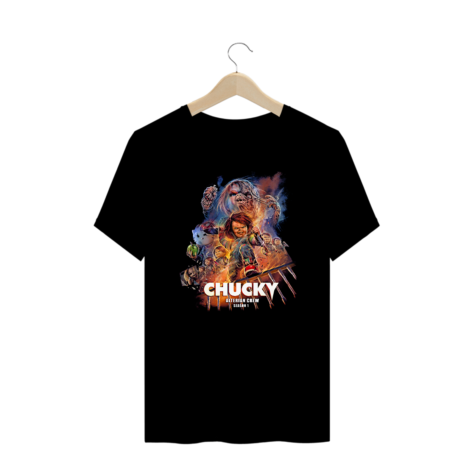 Camiseta Plus Size Chucky Estampa Série Terror