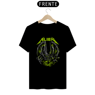 Camiseta Alien + Banda Metallica | Estampa Rock Horror