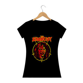 Camiseta Feminina O Exorcista + Banda Exodus | Estampa Rock Horror