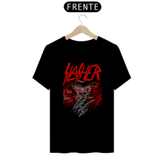 Camiseta Freddy Krueger + Banda Slayer | Estampa Rock Horror