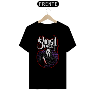 Camiseta Pânico + Banda Ghost | Estampa GhostFace Rock Horror
