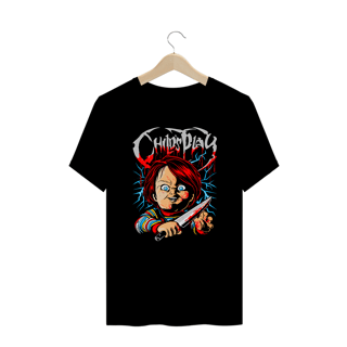 Camiseta Plus Size Brinquedo Assassino + Banda Obituary | Estampa Rock Horror