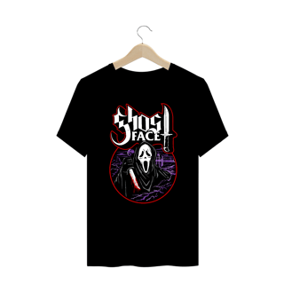 Camiseta Plus Size Pânico + Banda Ghost | Estampa GhostFace Rock Horror
