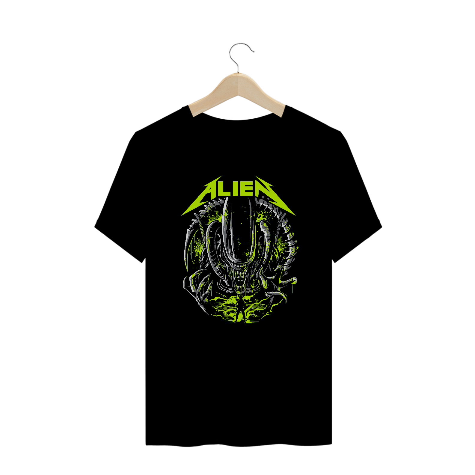 Camiseta Plus Size Alien + Banda Metallica | Estampa Rock Horror
