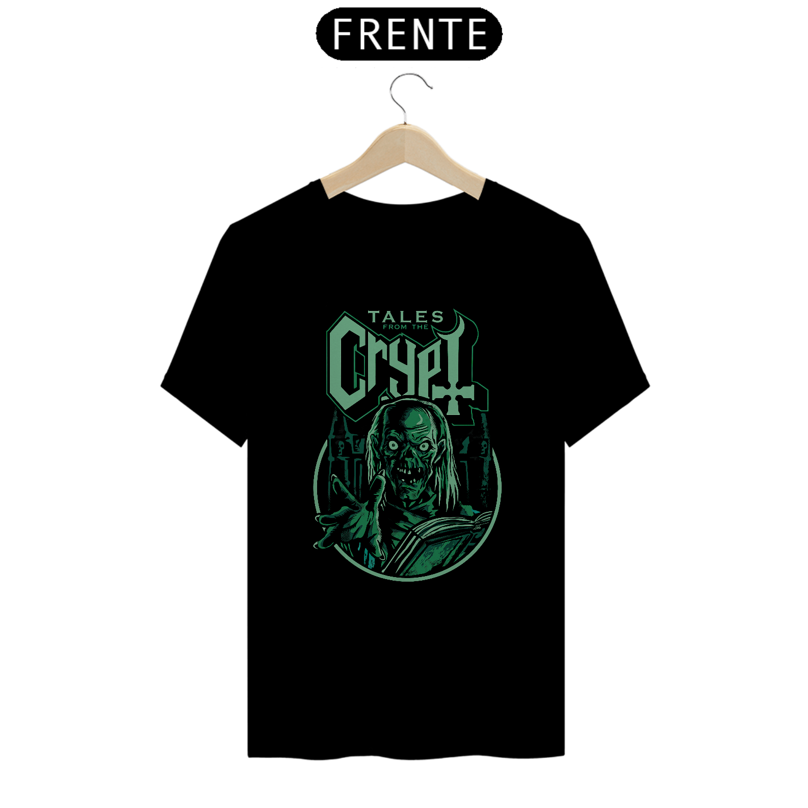 Camiseta Contos da Cripta + Banda Ghost | Estampa Rock Horror - Verde