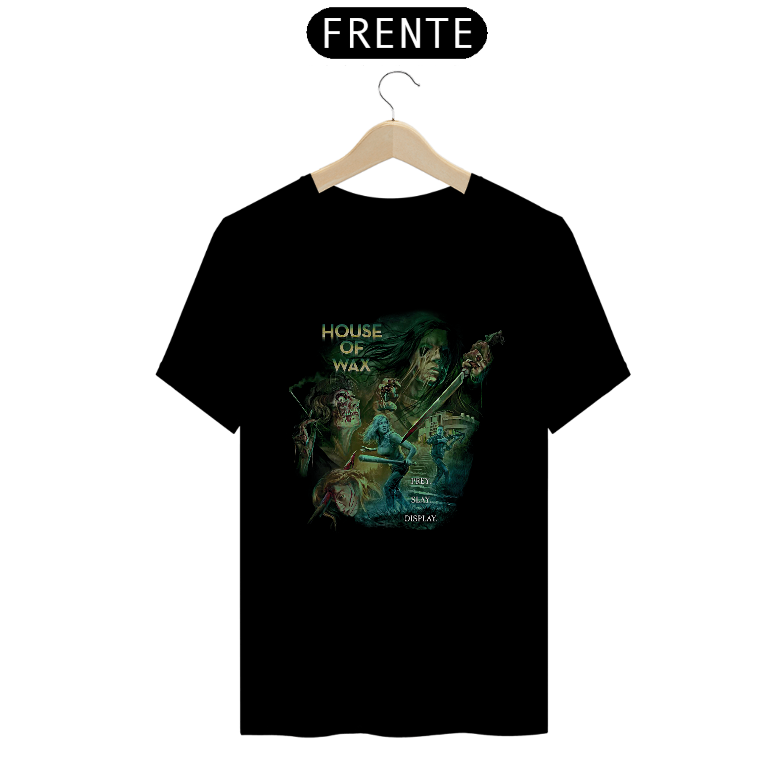 Nome do produto: Camiseta A Casa de Cera Estampa Filme Terror
