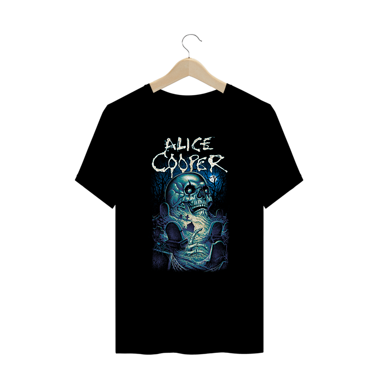 Camiseta Plus Size Rosto da Morte | Estampa Banda Alice Cooper | Rock