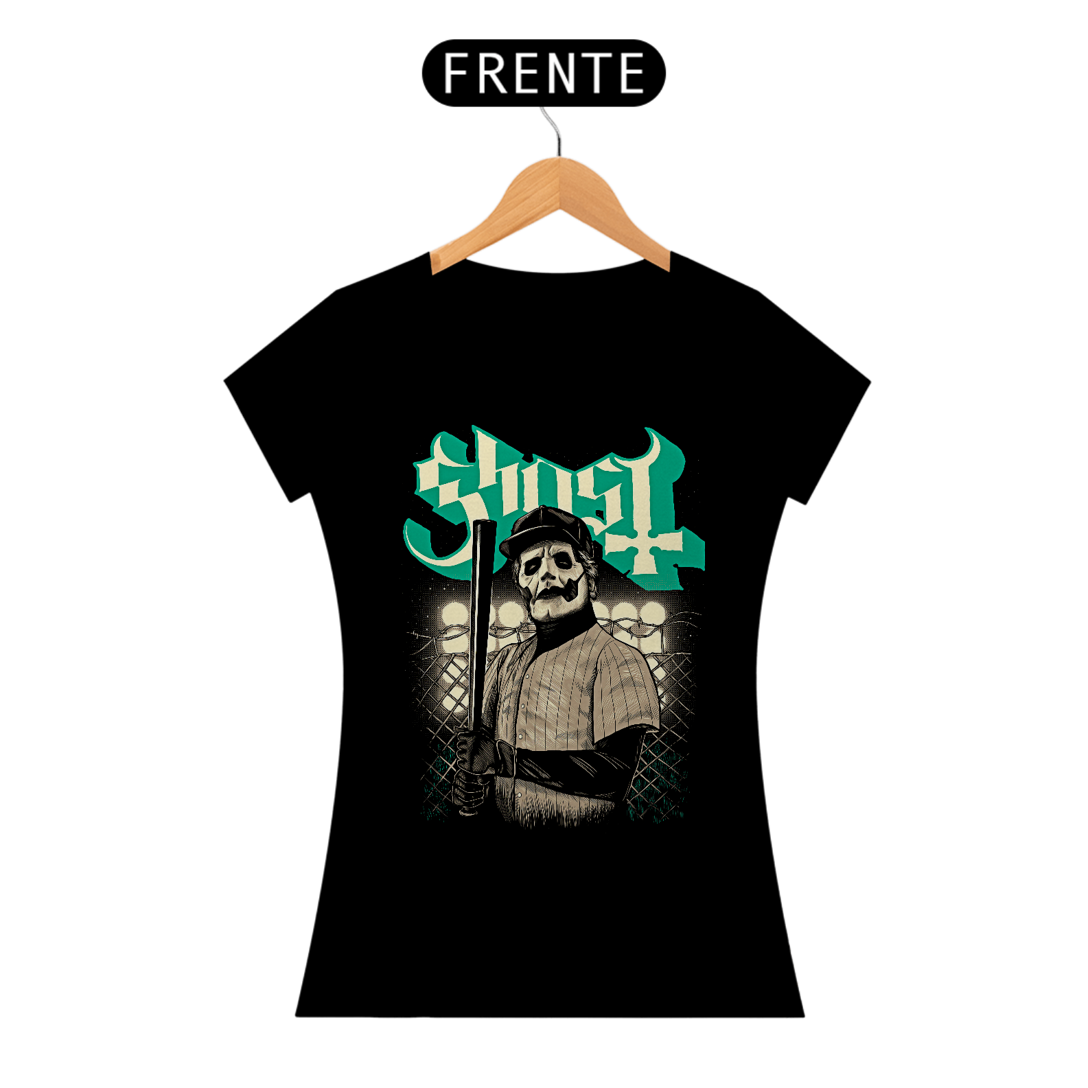 Camiseta Feminina Baseball | Estampa Banda Ghost | Rock