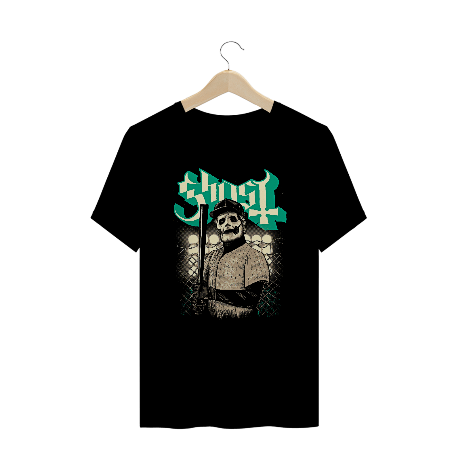 Camiseta Plus Size Baseball | Estampa Banda Ghost | Rock