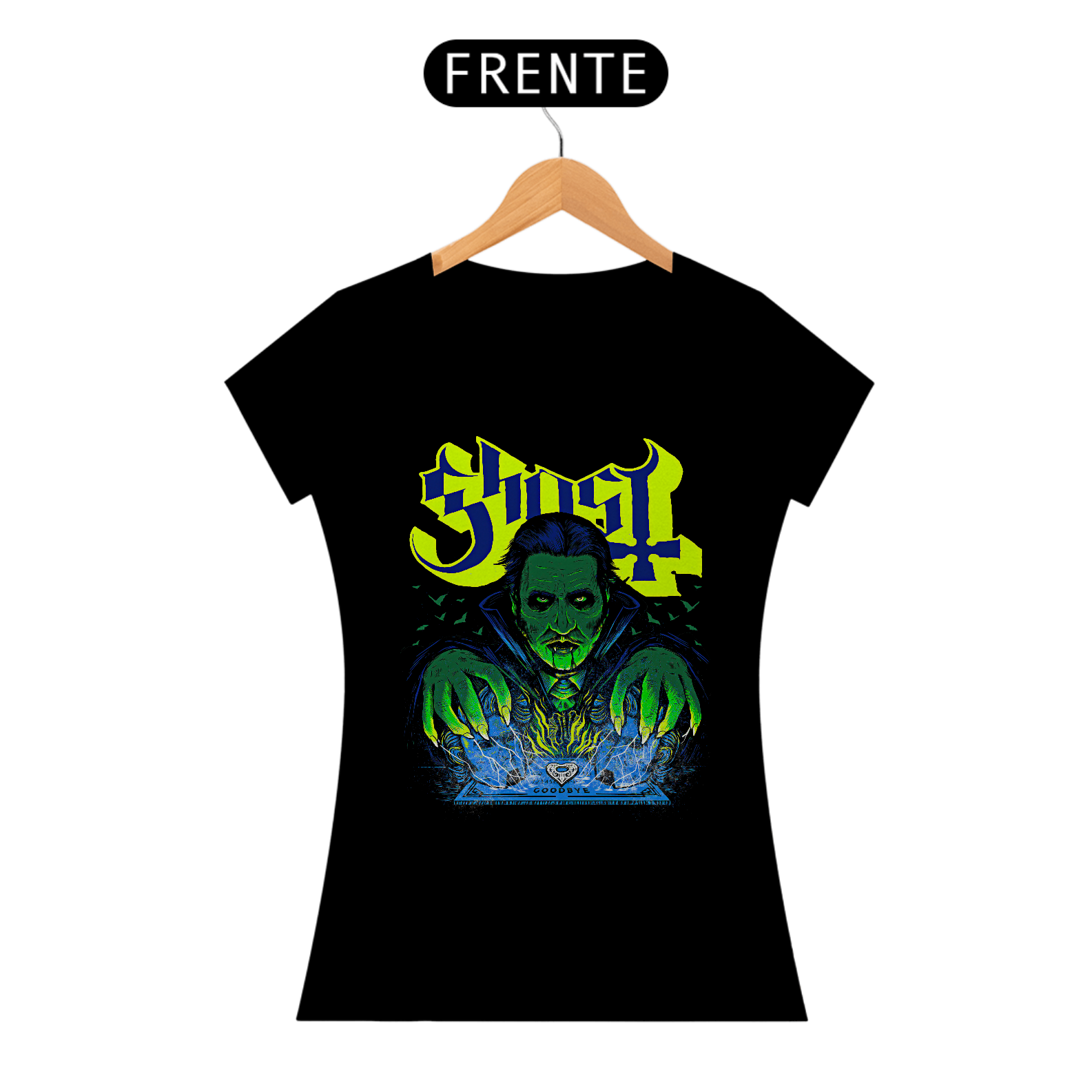 Camiseta Feminina Vampiro Ouija | Estampa Banda Ghost | Rock