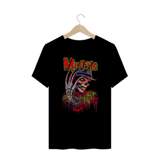 Camiseta Plus Size Misfits + Freddy Krueger | Estampa Banda Punk | ROCK