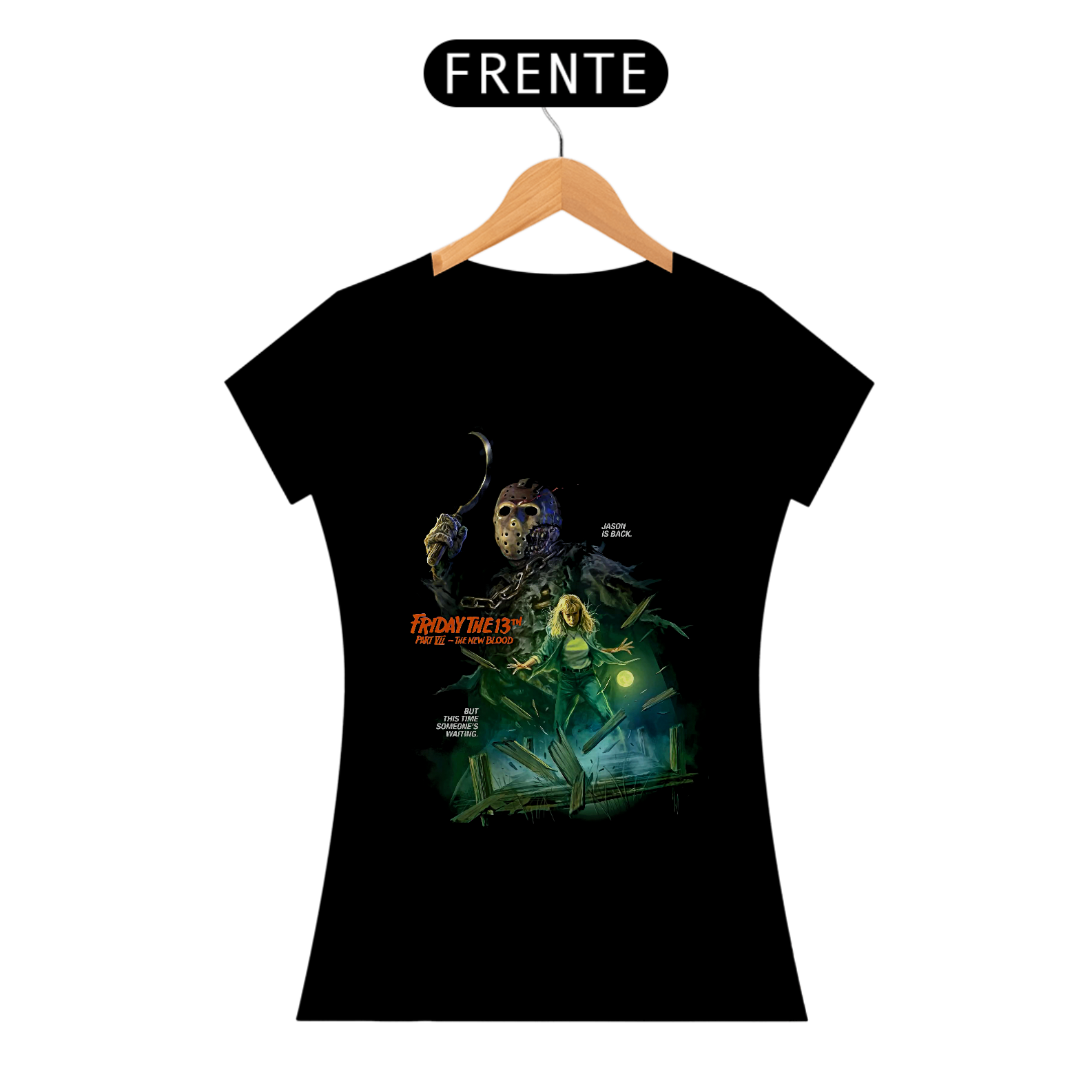 Camiseta Feminina Sexta-Feira 13 - Parte 7 A Matança Continua Estampa Filme Terror