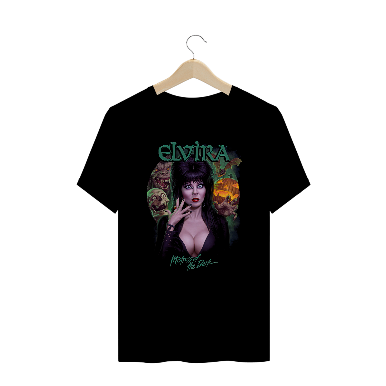 Camiseta Plus Size Elvira – Rainha das Trevas Estampa Filme Terror