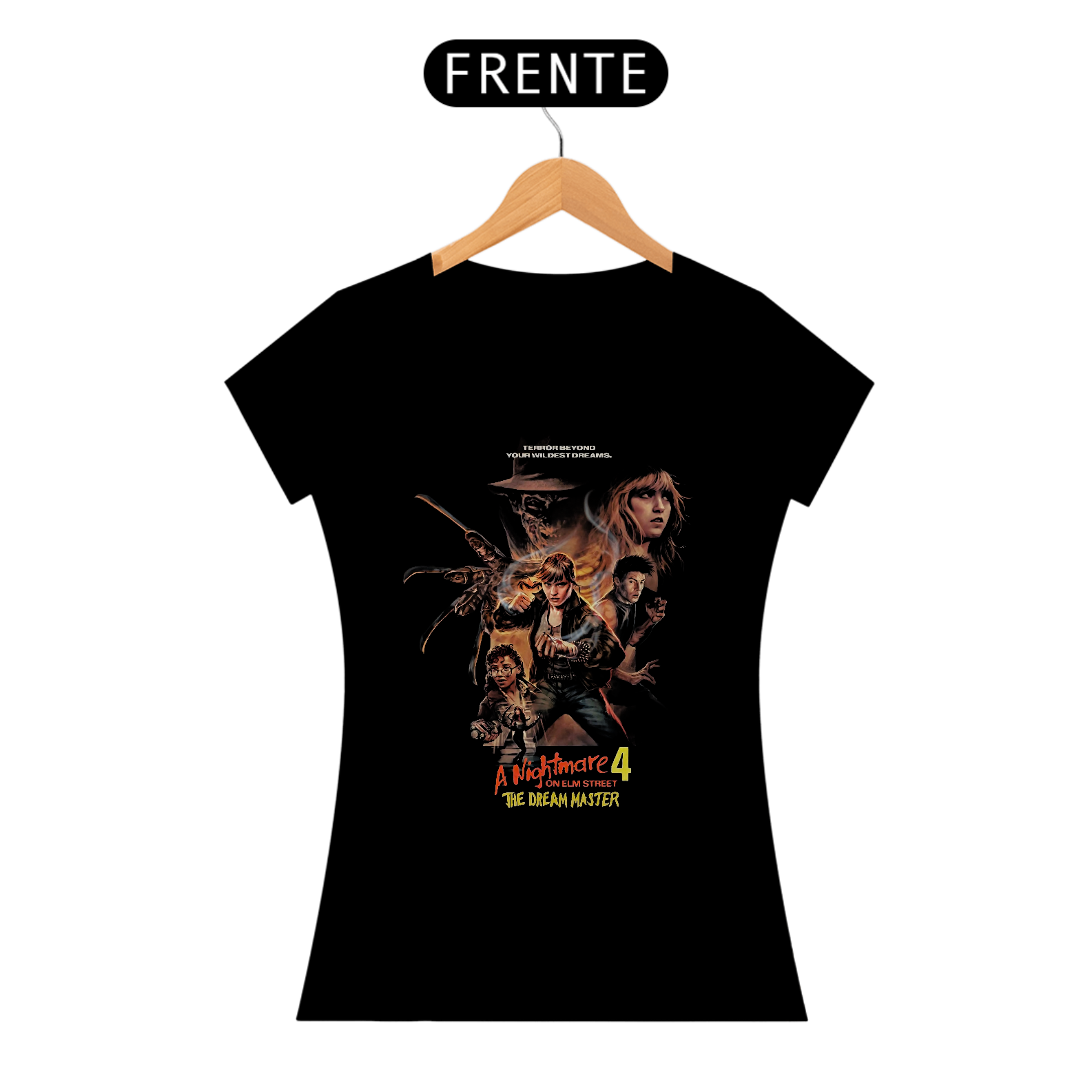 Camiseta Feminina A Hora do Pesadelo 4 O Mestre dos Sonhos Estampa Filme Terror