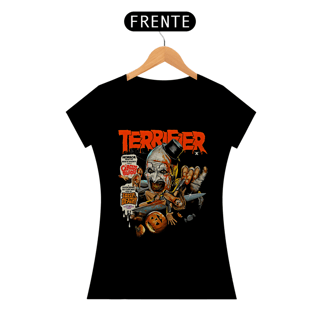 Camiseta Feminina Terrifier Estampa Aterrorizante Filme Terror