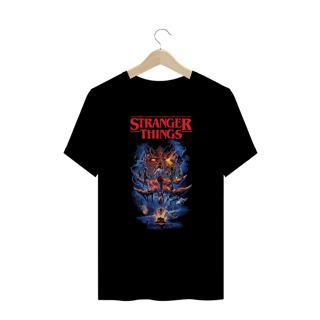 Camiseta Plus Size Stranger Things Estampa Série Terror