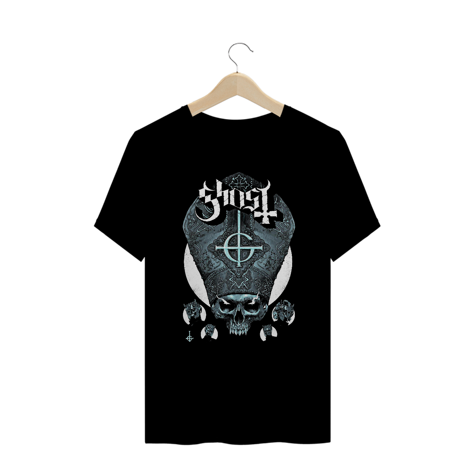Camiseta Plus Size A Face do Ritual | Estampa Banda Ghost | Rock