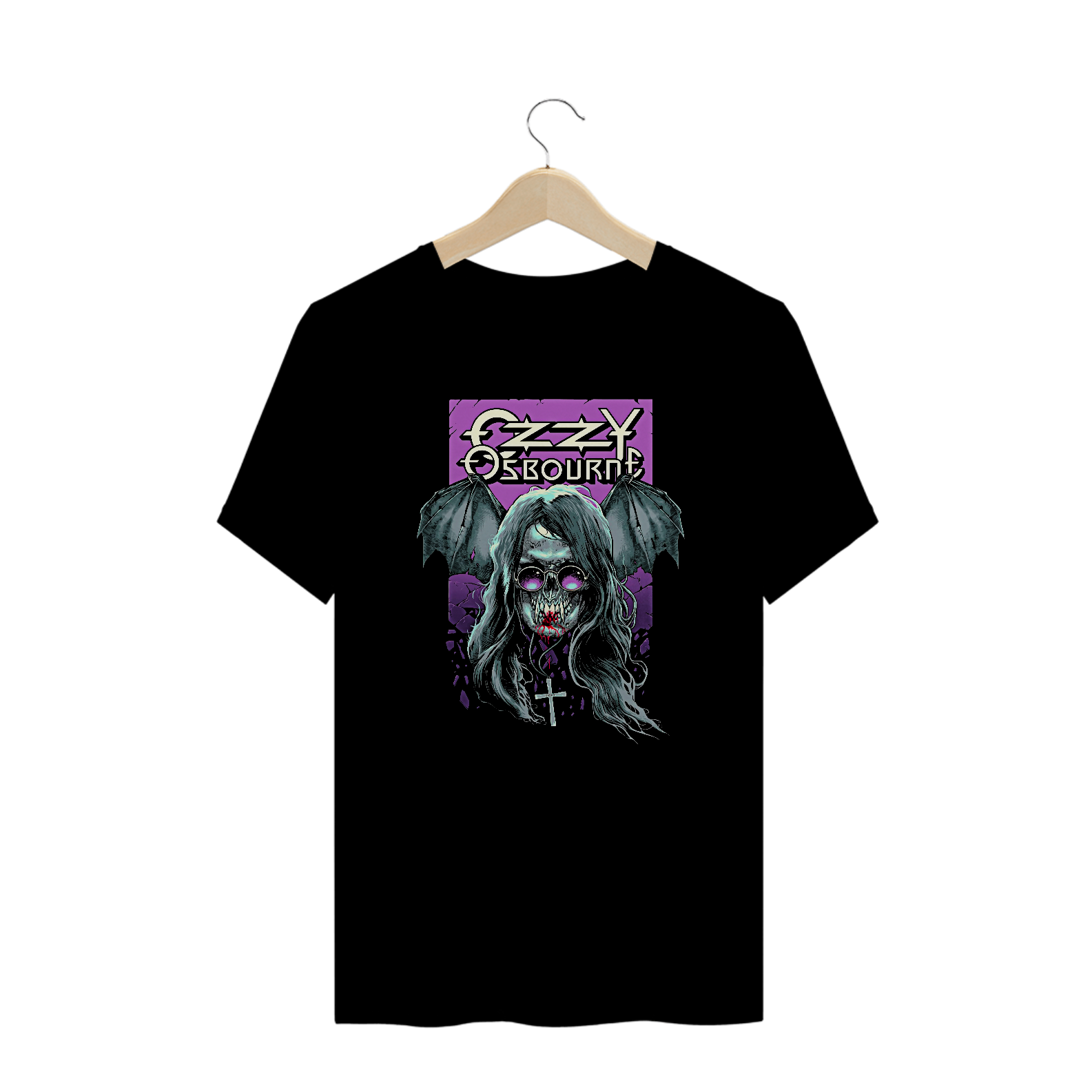 Camiseta Plus Size Morcego das Trevas Estampa Banda Ozzy Osbourne | Rock