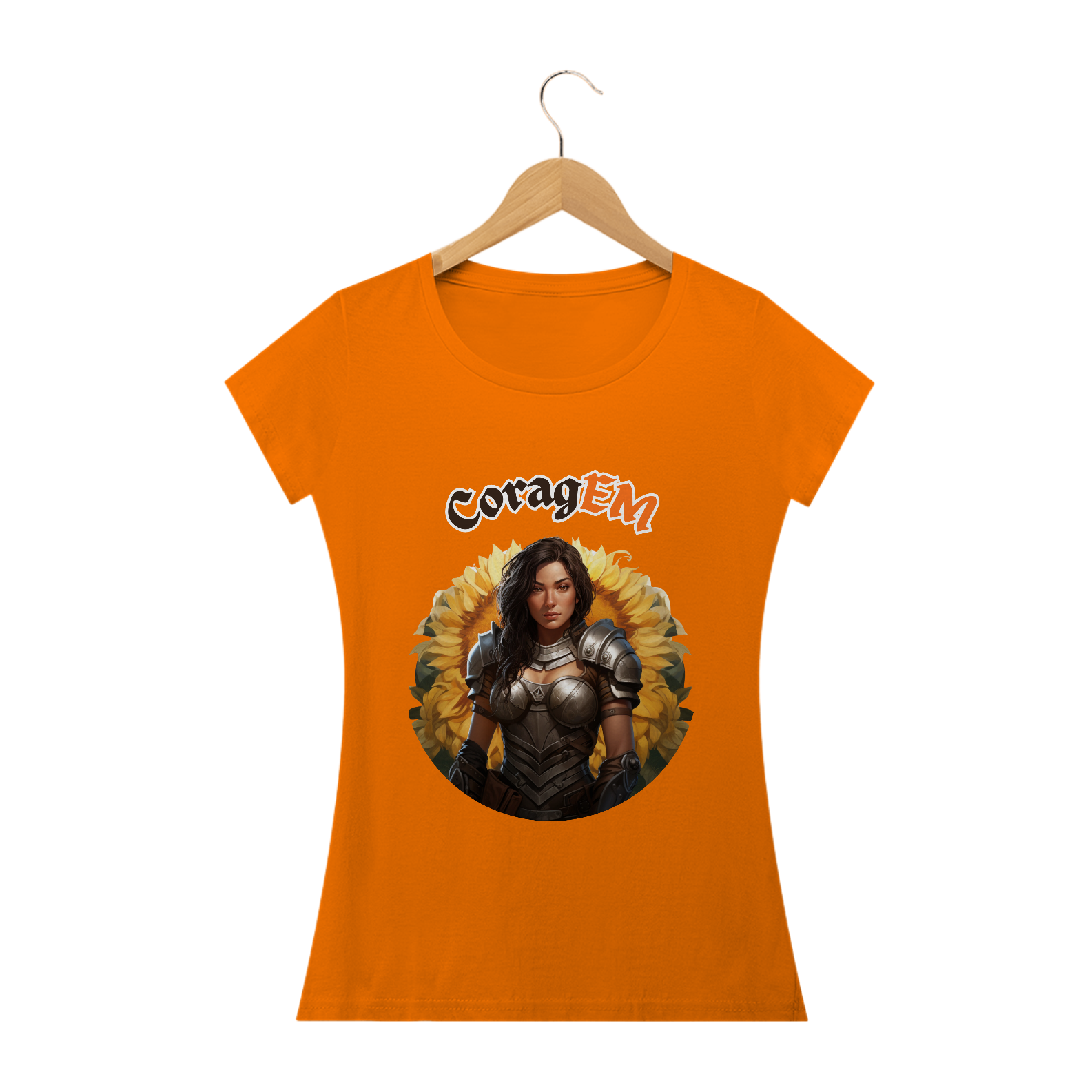 Nome do produto: CoragEM -- Baby Look V2 Laranja