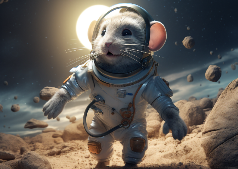 Nome do produto: Pôster 4K O primeiro rato a pisar na lua 