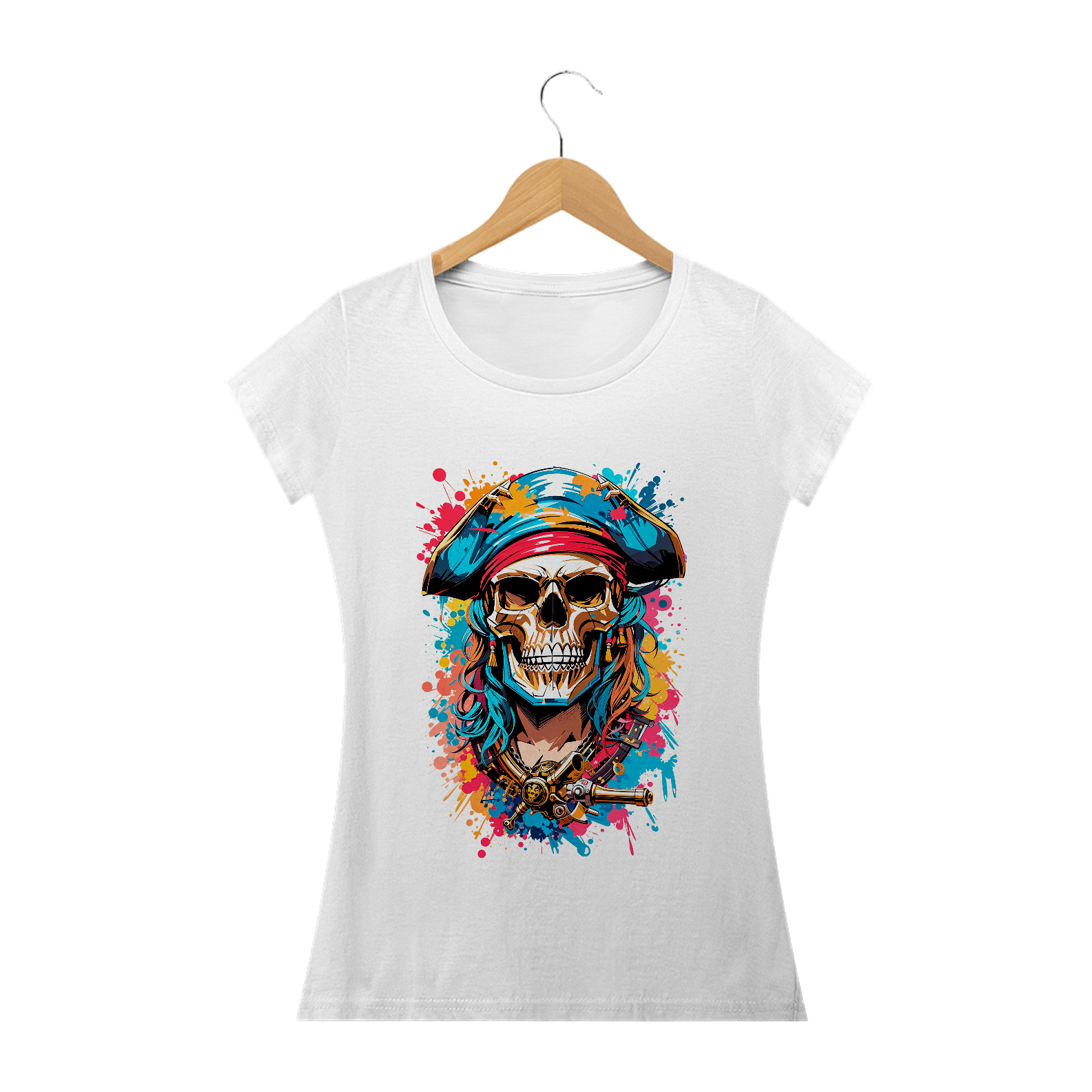 Nome do produto: 0000003 - Baby Long Grafitti Art 003 Caveira Pirata