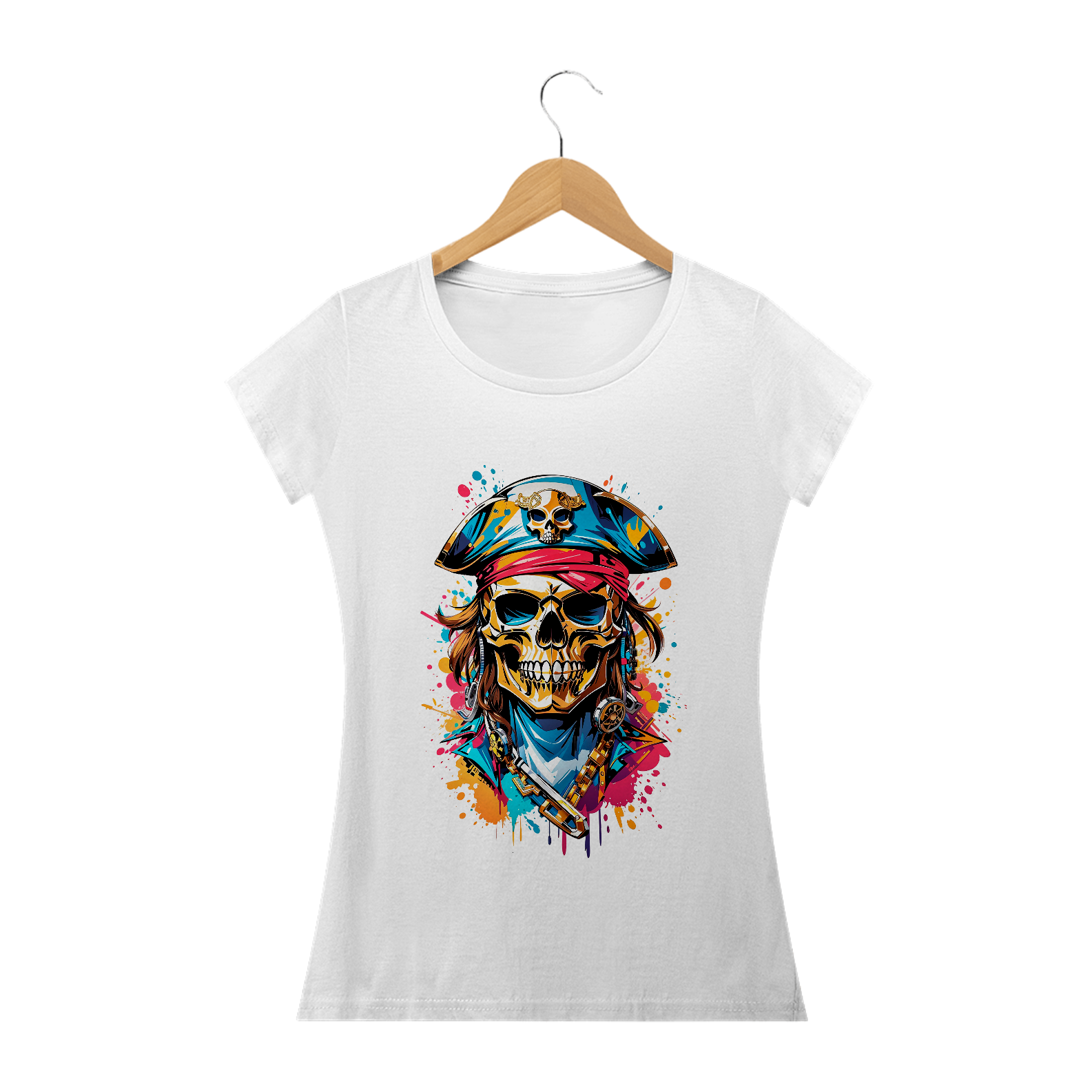 Nome do produto: 0000009 - Baby Long Grafitti Art 009 Caveira Pirata