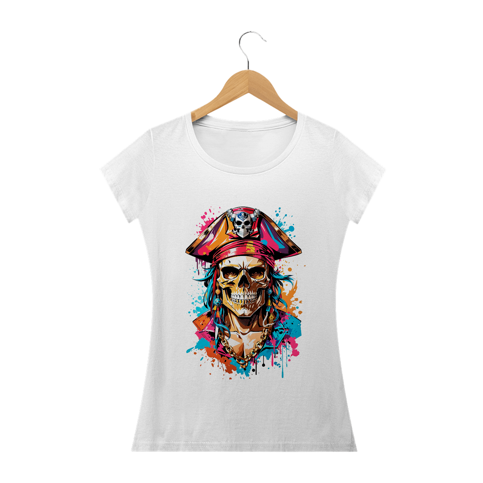 Nome do produto: 0000016 - Baby Long Grafitti Art 016 Caveira Pirata