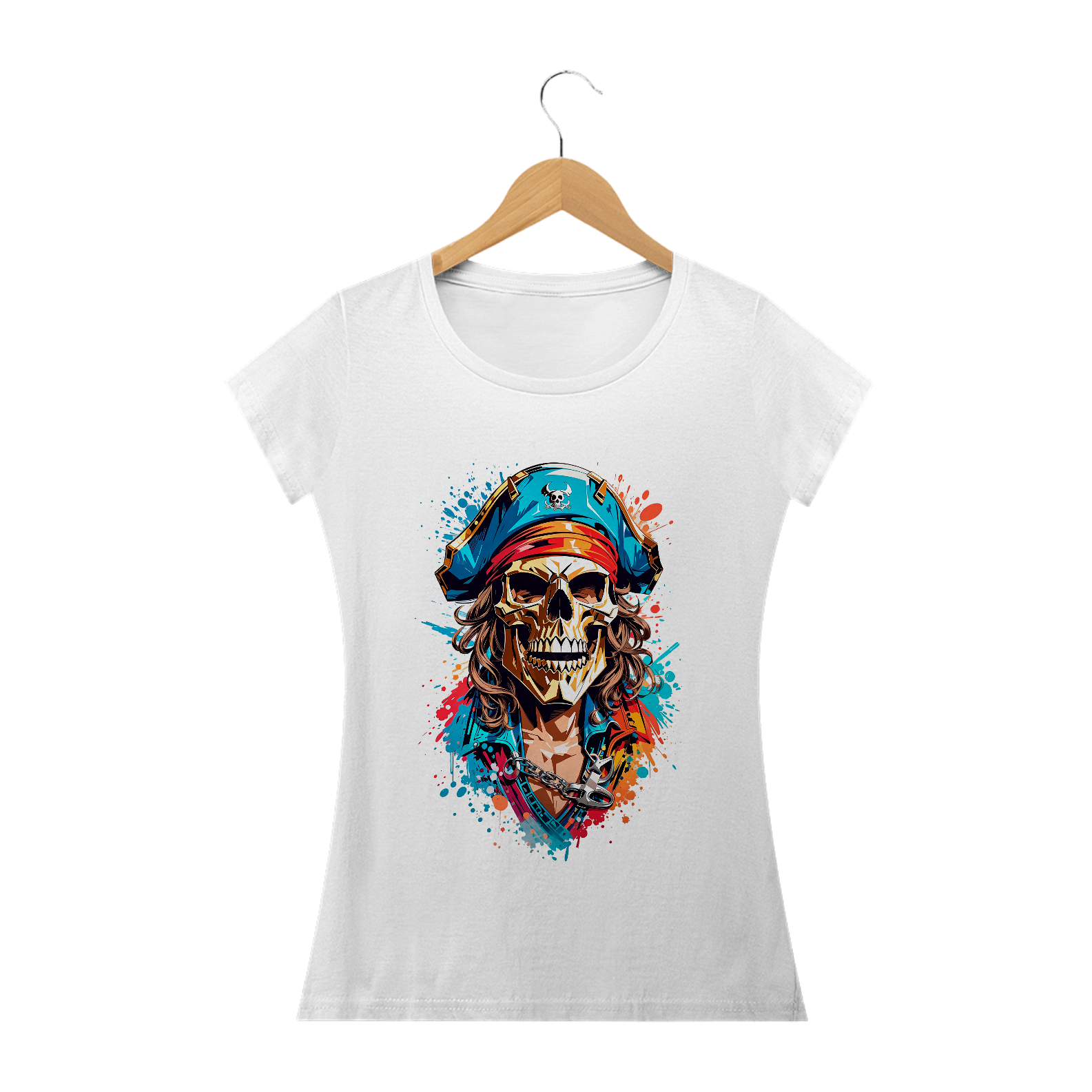 Nome do produto: 0000021 - Baby Long Grafitti Art 021 Caveira Pirata