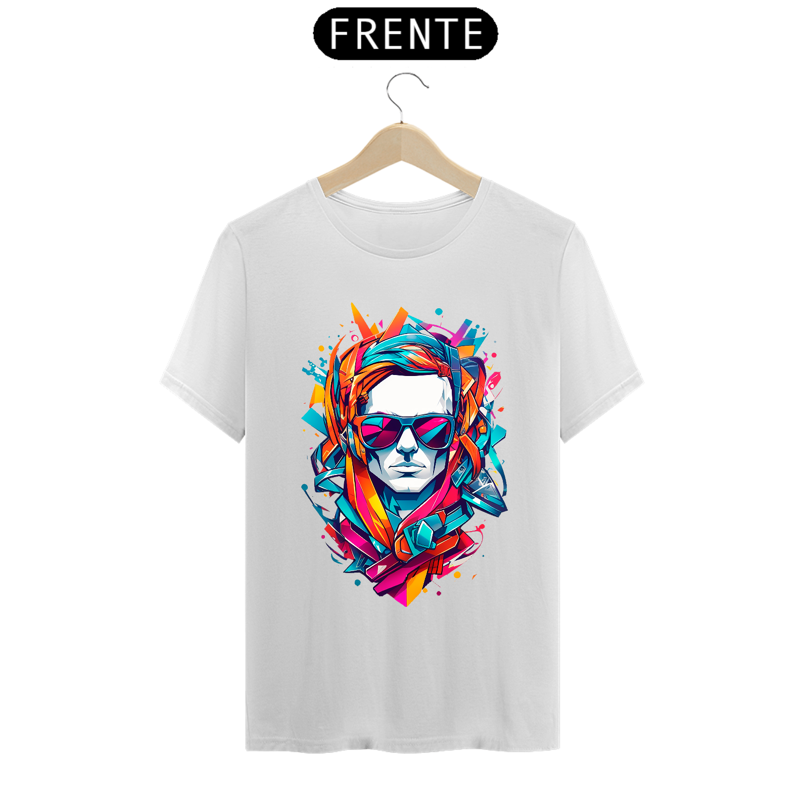 Nome do produto: 0000033 - T-Shirt Grafitti Art 012 Homem de Óculos Escuros